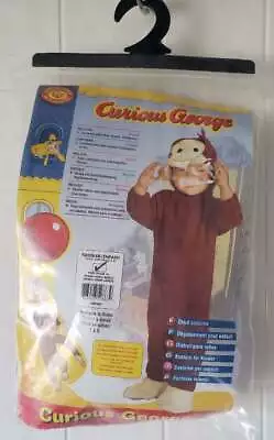 Curious George Toddler Size 2-4 2T 4T One Piece Monkey Costume New In Package • $30.31