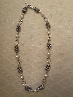 Michael Dawkins Sterling Silver Pearl Link Chain 18”Necklace • $134.95