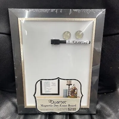 Quartet Magnetic Dry Erase Board Black And Silver Wood Frame 11x14 Inch S8 • $24.99