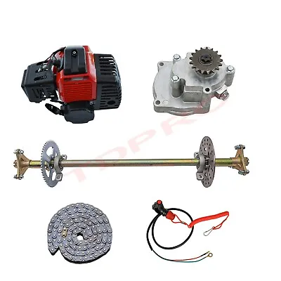 740mm Go Kart Rear Axle Kit + 2 Stroke 49cc 50cc Engine Drift Trike Quad Scooter • $187.47