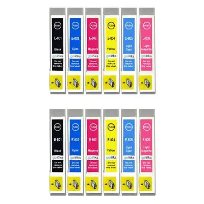 £18.80 • Buy 12 Ink Cartridges (Set) For Epson Stylus Photo PX650, PX730WD, R265, RX585