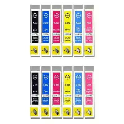 £18.80 • Buy 12 Ink Cartridges (Set) For Epson Stylus Photo PX650, PX730WD, R265, RX585