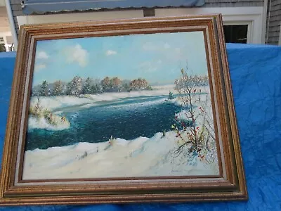 Winter Scene Painting By Charles Richardson Cape Cod • $300