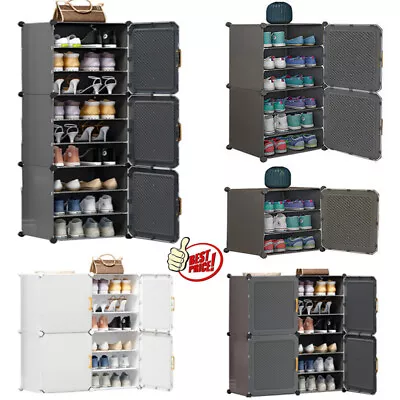 Dustproof Large Shoe Rack Shoe Storage Cabinet Shelf Unit Door Hallway Organiser • £8.95