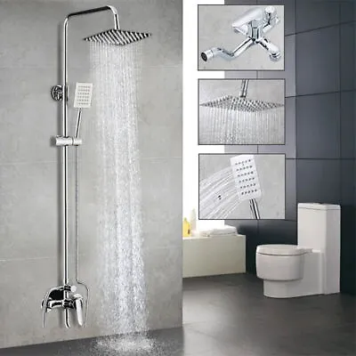 Shower Faucet Set System Rainfall Shower Head Combo W/Mixer Valve Kit Wall Mount • $59.99