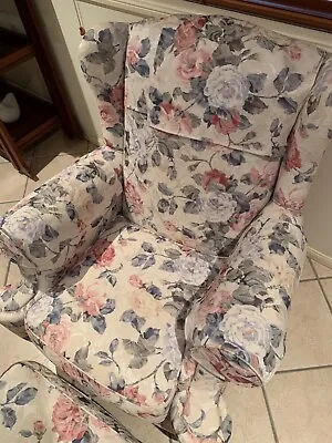 $750 • Buy Antique Wingback Armchair And Footstool