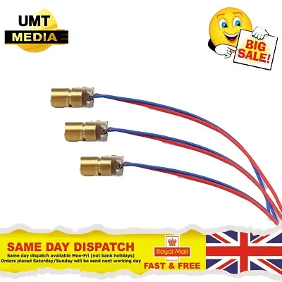 3 X 6mm 5V Red Laser Dot Diode Copper Head 650nm For Arduino Raspberry PI • £2.90