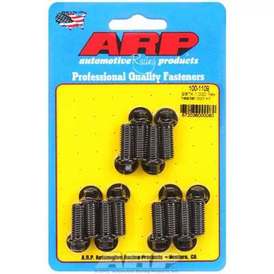 ARP Header Bolt Kit 100-1109; 3/8 -16 X 1.0  Black Chromoly 5/16 Hex 12pcs • $22.57