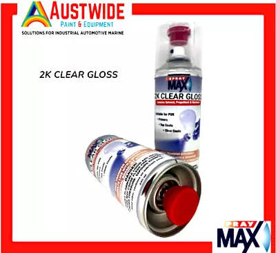 Spray Max Gloss Clear 2k Touch Up Spray Solid Diy Automotive Top Coat 400mls • $47.40