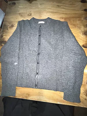 VTG J Crew Grey Wool Blend Cardigan Medium • $12