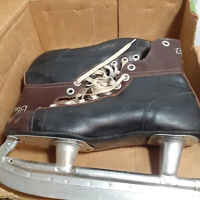 Franklin Leather 2 Tone Ice Hockey Skates Men's 7 Made In Canada Vintage Boxed. • $54.95