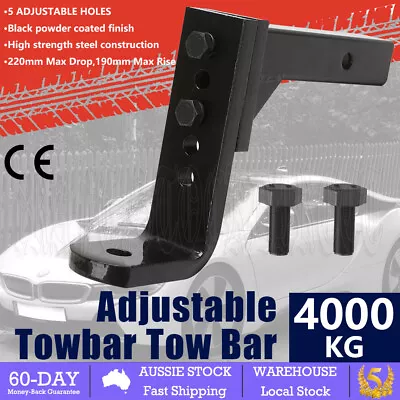 $66.99 • Buy 4000KG Adjustable Drop Towbar Tow Bar Ball Mount Tongue Hitch Trailer Car New AU