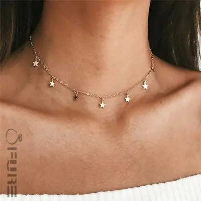 £2.99 • Buy Women Fashion Necklaces Choker Bohemia Gold Silver Color Star Boho Necklace 