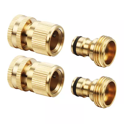 US 3/4  Garden Hose Quick Connect Water Hose Fit Brass Female Male Connector Lot • $8.99