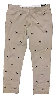 Polo Ralph Lauren All Over Embroidered Hunting Dogs Pants Khakis Mens Size 33x32 • $45