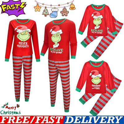 Christmas PJs Family Matching Adult Kids Girls Xmas The Grinch Pyjamas Set New • £9.32