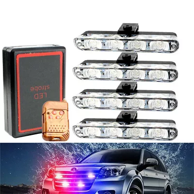 Car 16 LED Red& Blue /Blue Alarm Strobe Flash Light Dash Emergency Warning Lamp • $11.90