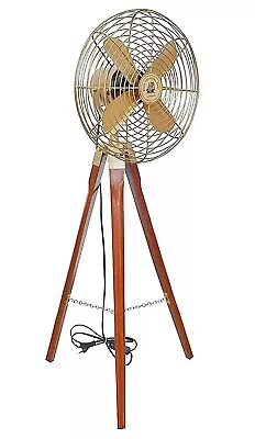 Nautical Antique Brown Adjustable Floor Fan Tripod Stand Home Office Decor Gift • $179.10