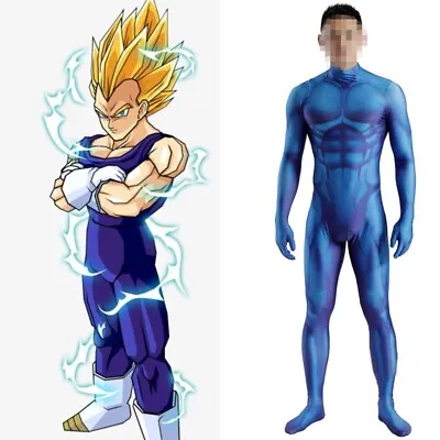 Dragon Ball Costume Cosplay Super Saiyan Vegeta Bodysuit For Kids Adult Handmade • $64.89