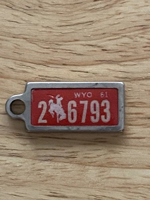 $4.50 • Buy 1961  Wyoming DAV Mini License Plate Keychain Tag