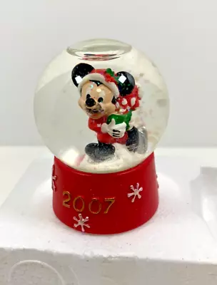 JC Penney Disney Skating Mickey Mouse With Gifts Mini Snowglobe 2007 • $4