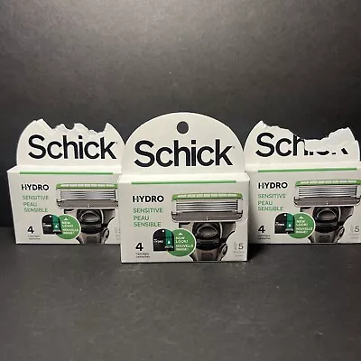 3 Schick HYDRO SENSITIVE Skin Men’s Razor 5-Blade Refills-4 Cartridges Sealed • $33.97