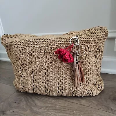 THE SAK Hand Crocheted Bamboo With Gold Lining Casual Classics  Handbag • $22.99