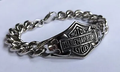 Men's Harley Davidson Stainless Steel Biker Flame Motorcycle Bracelet 8.5  • $39.99