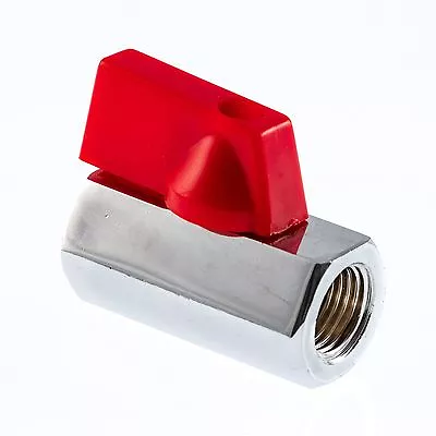 £3.95 • Buy Mini Ball Valve F X F  :  1/4  BSP  :  Plated Brass (BZP)  :  Alloy Lever