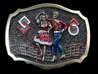 Nice Looking Square Dancing Belt Buckle Vintage 1984 Pewter With Color • $14.95