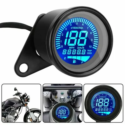 Retro Motorcycle Digital Speedometer LED LCD Odometer Tachometer Fuel Meter 12V • $19.99