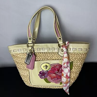 Vintage Coach Purse 16707 Spring Woven Leather Tote Shoulder Bag NEW • $140