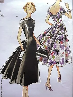 Vogue Vintage 1950s Miss Flared ROCKABILLY Party Dress Sew Pattern V1084 Sz 6-20 • $14.99