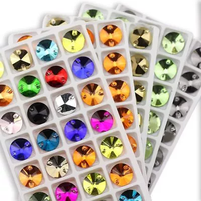 Rivoli Glass Crystal Rhinestones Beads Shoes Garments Sewing Crafts Bead 72pcs • $12.71