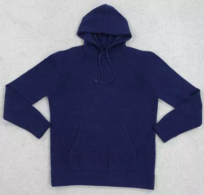 Faherty Hoodie Men Extra Large Blue Sweater Pullover Cashmere Wool Blend Knit • $99.99