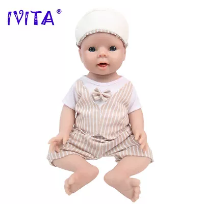 IVITA 20'' Handmade Reborn Baby Blue Eyes Boy Lifelike Full Silicone Doll • $172