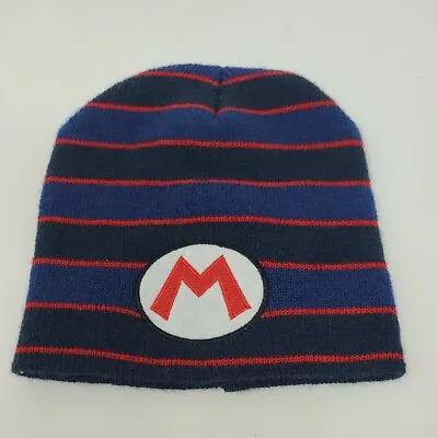 Super Mario 2015 Beanie Official Nintendo Mario Luigi Gaming Blue/Red Striped • $9.99