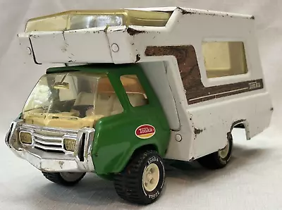 VINTAGE TONKA PRESSED STEEL MINI CAMPER 10.5  Green + White Camper Van 1970's • $25