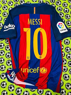 AEROSWIFT Nike FC Barcelona Home Soccer Football Jersey 2016 2017 Lionel Messi M • $150