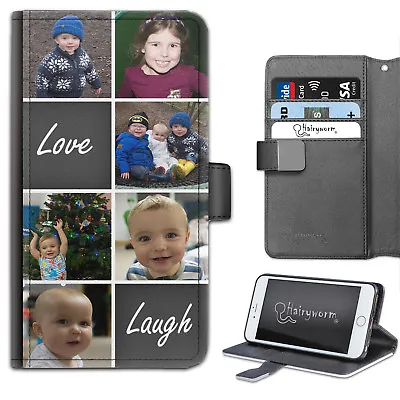 $28.45 • Buy Personalised PU Leather Phone Case Custom Photo Collage Love Laugh Flip Cover