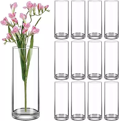 Glass Cylinder Vases Floating Candle HoldersBulk Sell Centerpiece Table Vases • $74.79