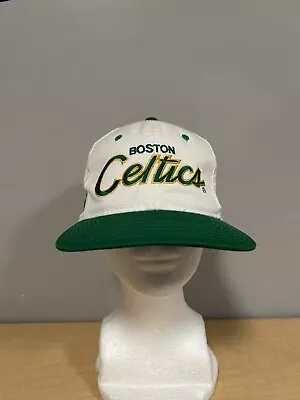 Boston Celtics Script 90s Sports Specialties Snapback Hat NBA Vtg Twill Youngan • $49.95