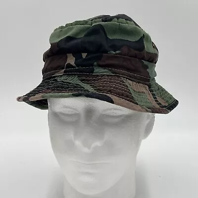 Camouflage Vintage Bucket Cap - Cotton Outdoor Hunting  Hat - Size Medium • $24.99