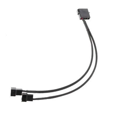 4-Pin Molex Male To 3-Pin/4-Pin PWM USB Sleeved Fan Power Adapter Cable Black • £5.84