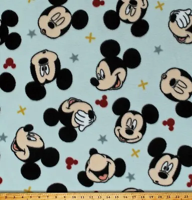 Fleece Disney Mickey Mouse Mickey Head Icon Pack Fleece Fabric Print BTY A331.20 • $10.97