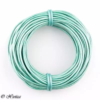 Mint Metallic Round Leather Cord 1mm 10 Meters (11 Yards) • $7.30