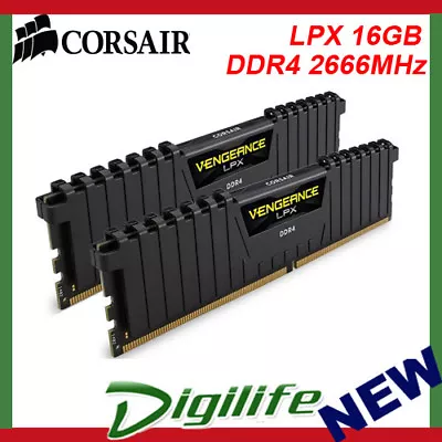 Corsair Vengeance LPX 16GB (2x 8GB) DDR4 2666MHz Memory Black CMK16GX4M2Z2666C16 • $81