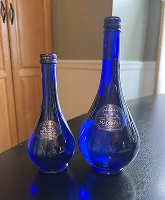 Vintage 8  & 11  ACQUA DELLA MADONNA COBALT BLUE TEARDROP BOTTLE~ Sealed - ITALY • $42