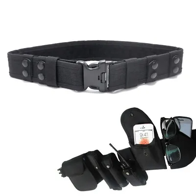 £6.99 • Buy Black Heavy Duty Security Guard Paramedic Army Police Utility Belt Quick Release