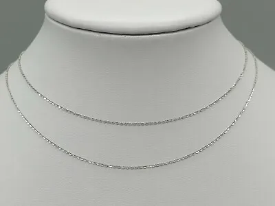 £59.90 • Buy Sparkly 9k 9ct White Gold 1mm Trace Chain Necklace  16 - 18  Extendable 